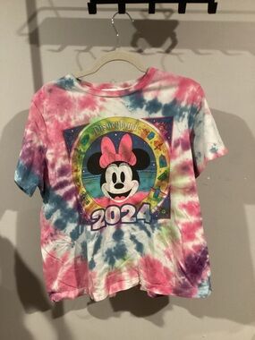Disney Woman’s Tie-Dye Minnie Mouse Long Sleeve Shirt